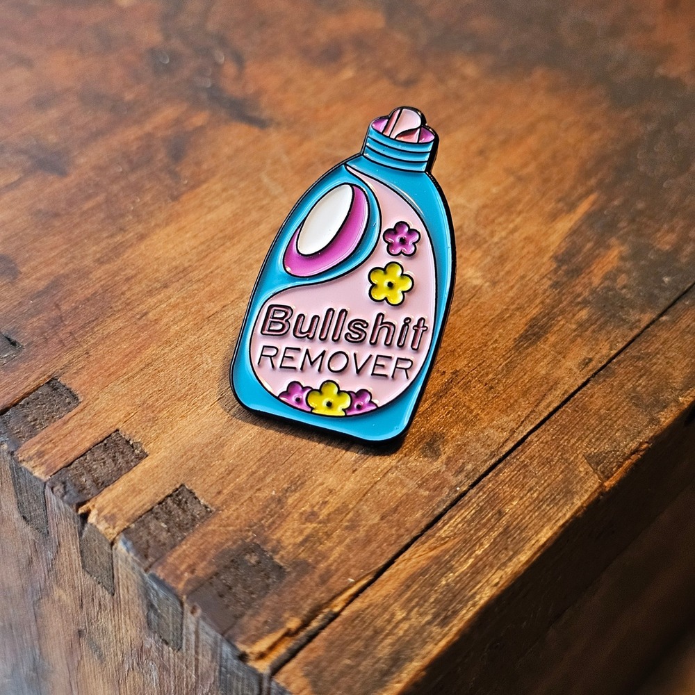 Soft Enamel Pin Unisex OS Blue Bullshit Remover Laundry Detergent Pin